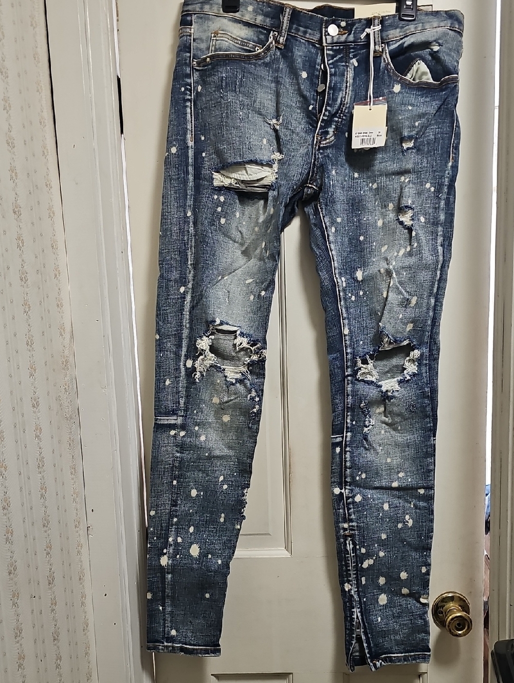 Mnml.la Splash Stretch Denim Size 34 Skinny Jeans - Blue